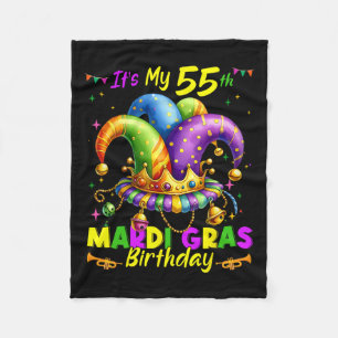 Cobertor De Velo Mardi Gras 55º Aniversário Terça-Feira Gorda 55 An