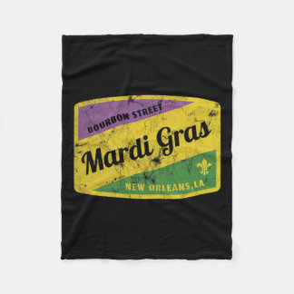 Cobertor De Velo Mardi Gras Bourbon Street