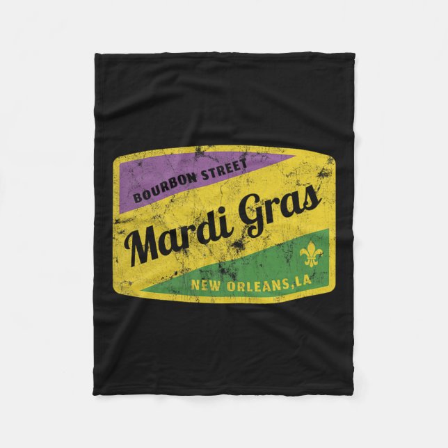 Cobertor De Velo Mardi Gras Bourbon Street (Frente)