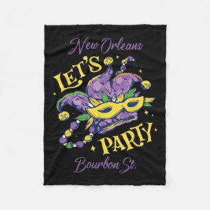 Cobertor De Velo Mardi Gras Bourbon Street Nova Orleans Lembrança