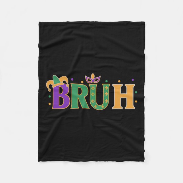 Cobertor De Velo Mardi Gras Bruh Shirt Boys Mardi Gras Kids Adolesc (Frente)
