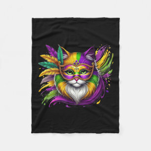 Cobertor De Velo Mardi Gras Cat Mask Figurume Mulheres Meninas