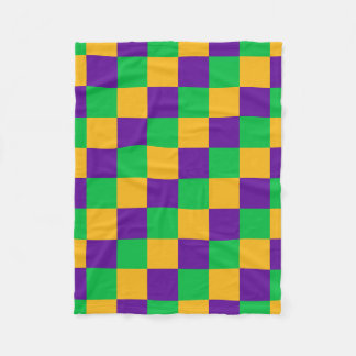 Cobertor De Velo Mardi Gras Checker Blanket