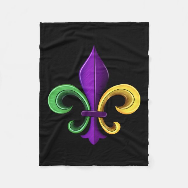 Cobertor De Velo Mardi Gras Fleur De Lis (Frente)