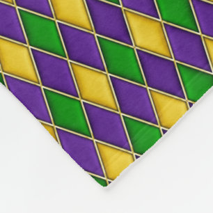Cobertor De Velo Mardi Gras Harlequin Diamond Pattern