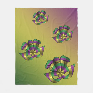 Cobertor De Velo Mardi Gras Mask Fleece Blanket