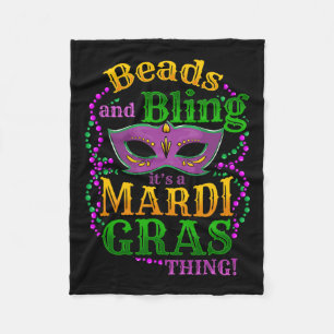Cobertor De Velo Mardi Gras Miçangas e Bling É uma coisa de Mardi G