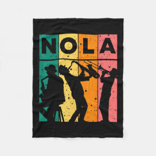 Cobertor De Velo Mardi Gras Nola New Orleans Carnaval 2025 Jazz Ret