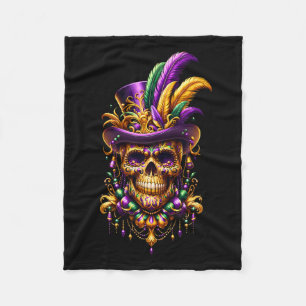 Cobertor De Velo Mardi Gras Skull Top Hat New Orleans WitDoctor