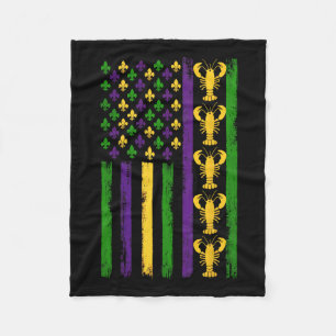 Cobertor De Velo Mardi Gras Usa Bandeira Americana Com Pescado E Pe