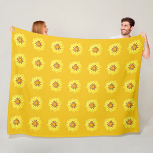 Cobertor De Velo Margarida Africana/Gazânia - Amarelo-mostarda