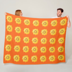 Cobertor De Velo Margarida Africana/Gazânia - Laranja e Amarelo