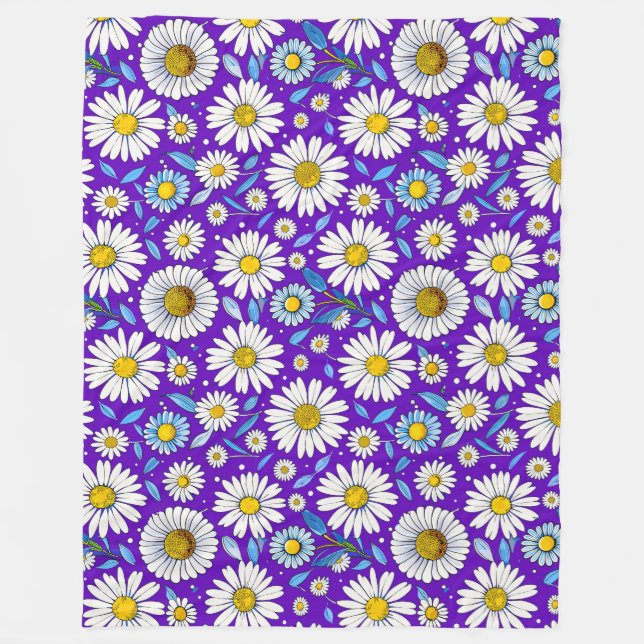 Cobertor De Velo 🌼 Margaridas & Folhas Brilham ❄️ Natureza Aconche (Frente)