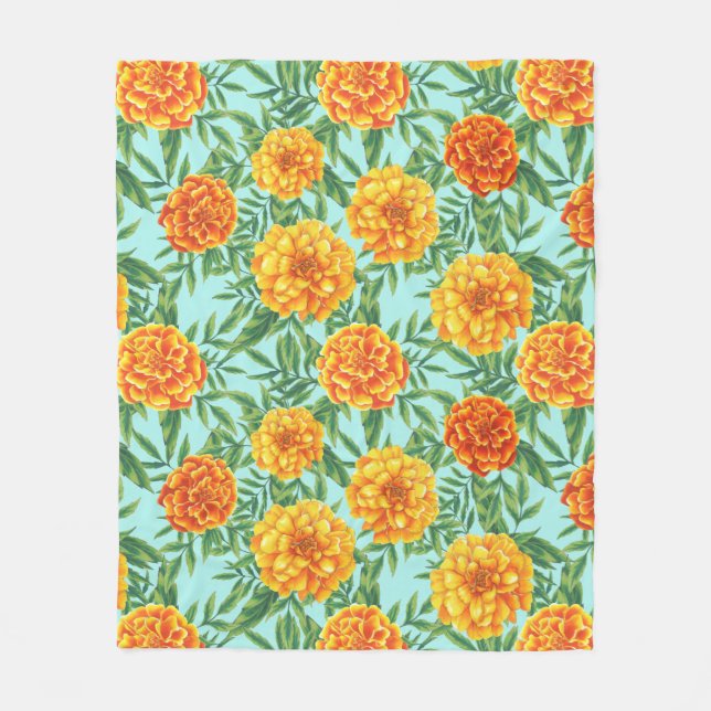 Cobertor De Velo Marigold Flower Pattern (Frente)