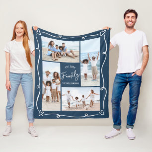 Cobertor De Velo Marinha 4 Foto Família Ano Est Desenho à Mão Rabis