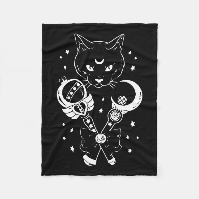 Cobertor De Velo Marinheiro Meow Lua Gótica Espaço Gótico da Lua Gó (Frente)