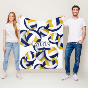 Cobertor De Velo marinho azul clube de ouro cores decor de voleibol