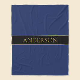 Cobertor De Velo Marinho Azul e Nome Dourado Sobrenome ou Empresa