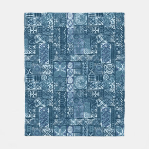 Cobertor De Velo Marinho Azul Tapa: Abstrato Tecido Tribal