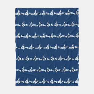 Cobertor De Velo Marinho Blue White rope waves