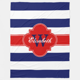 Cobertor De Velo Marinho Branco Vermelho LG Stripes Quatrefoil 3INQ