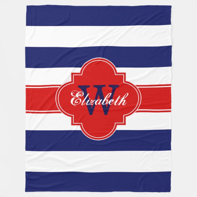 Cobertor De Velo Marinho Branco Vermelho LG Stripes Quatrefoil 3INQ (Frente)