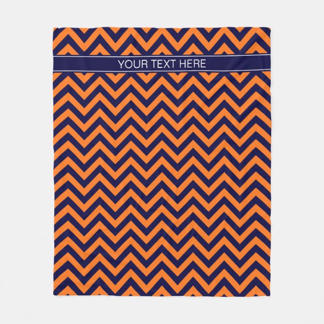 Cobertor De Velo Marinho de abóbora LG Chevron Marinho Blue Name Mo (Frente)