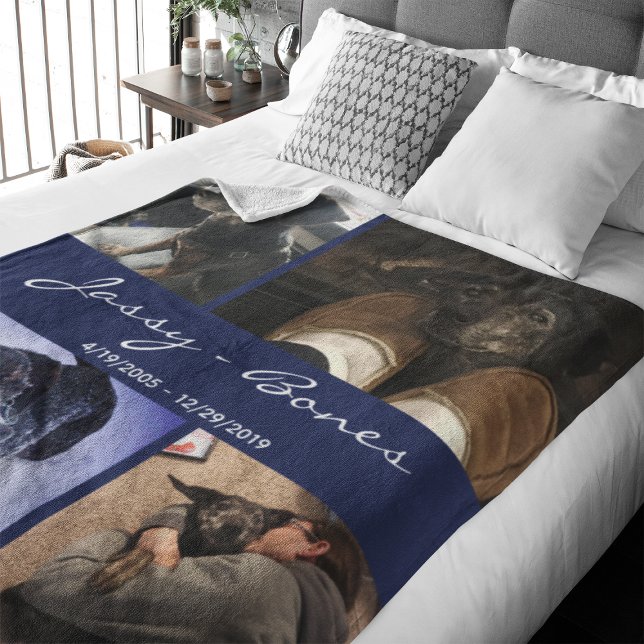 Cobertor De Velo Marinho de Colagem de Fotos Pet do Memorial Modern (Capture precious pet moments with our Modern Pet Photo Collage Fleece Blanket. )