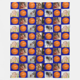Cobertor De Velo Marinho de Padrão de Colagem da Família de Basquet