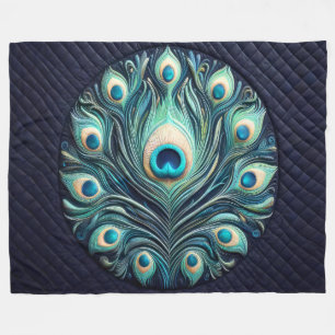 Cobertor De Velo Marinho de Penas de Peacock com Abstrato Inclinaçã