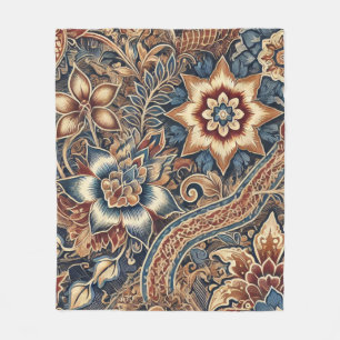 Cobertor De Velo Marinho Terracotta Boho IndoBatik Floral Watercolo