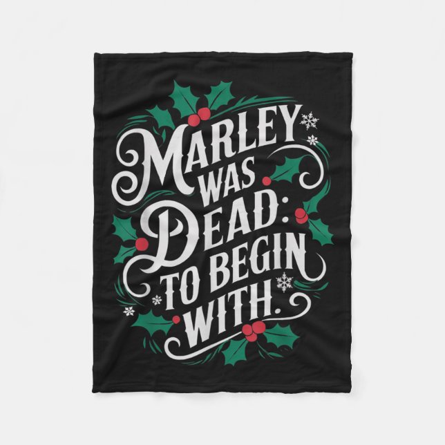 Cobertor De Velo Marley Was Dead_ To Begin With Funny Novelty Chris (Frente)