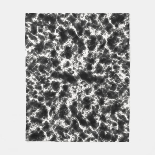 Cobertor De Velo Mármore Branco e Preto Elegante (Frente)