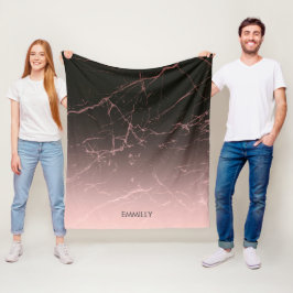 Cobertor De Velo Mármore do rosa do preto