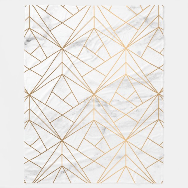 Cobertor De Velo Mármore, geometria e ouro (Frente)