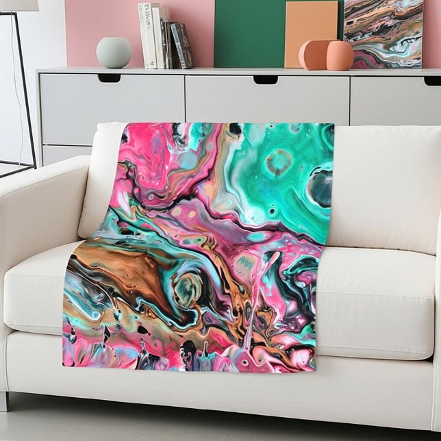 Cobertor De Velo Mármore Rosa e Verde (Criador carregado)