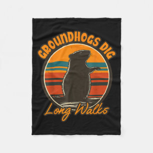 Cobertor De Velo Marmota Cavando Caminhos Longos