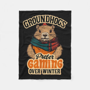 Cobertor De Velo Marmotas Preferem Jogos a Fevereiro de Inverno
