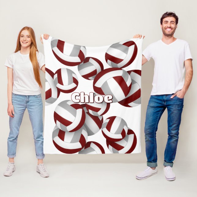 Cobertor De Velo maroon cinza volleybolas desfiladeiras (In Situ)