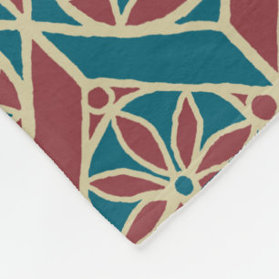 Cobertor De Velo Maroon, Padrão Étnico Teal, Flores, Cevrons
