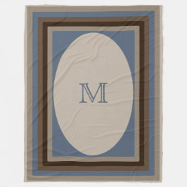Cobertor De Velo Marrom azul da areia Monogrammed