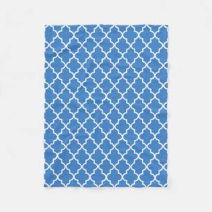 Cobertor De Velo Marroquino azul e branco Azure moderno Quatrefoil