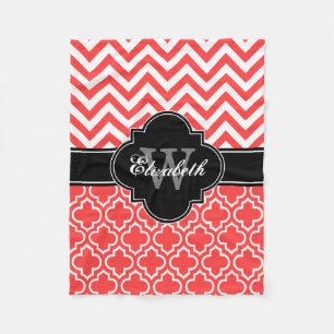 Cobertor De Velo Marroquino vermelho coral #6 LG Chevron 1INQR do