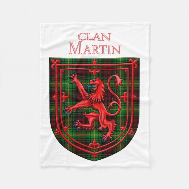 Cobertor De Velo Martin Tartan Scottish Xadrez Lion Rampant (Frente)