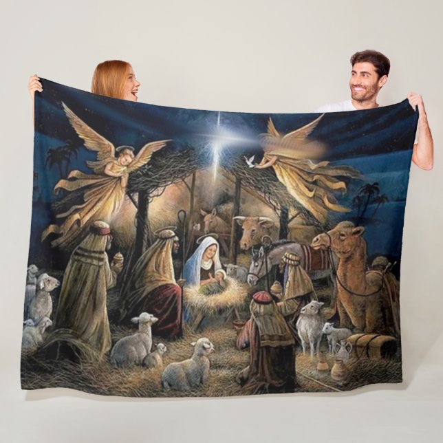 Cobertor De Velo MARY, JESUS e JOSEPH na MANGEIRA (In Situ)