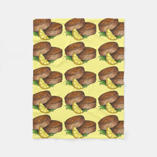 Cobertor De Velo Maryland Crabcake Crab Cakes Comida marisco (Frente)