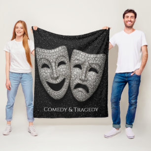 Cobertor De Velo Máscara de Comédia e Tragédia Dramática Brilhante