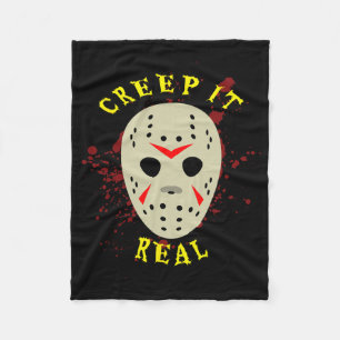 Cobertor De Velo Máscara de Hockey Creep It Real Halloween Horror