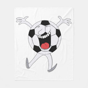 Cobertor De Velo Mascote Bola de Futebol Sorridente