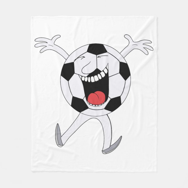 Cobertor De Velo Mascote Bola de Futebol Sorridente (Frente)